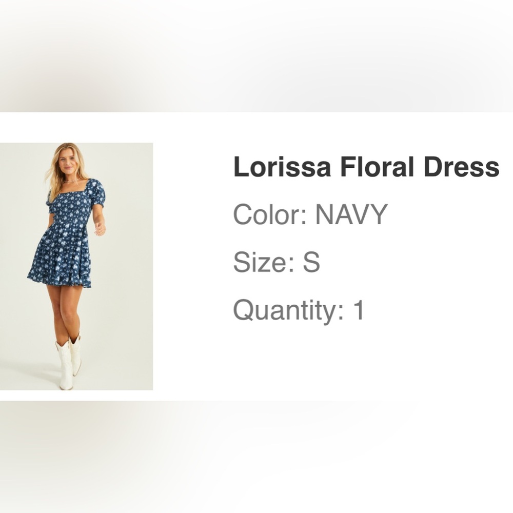 Altar’d state floral navy dress WITH POCKETS - Picture 5 of 5